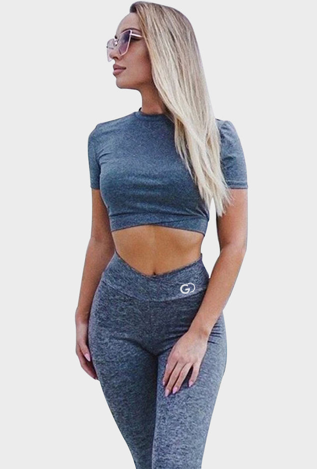 Causal Workout O Neck Short sleeve Bodycon Sets