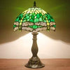 Tiffany Green Stained Glass Crystal Lamp