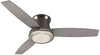 Sail Stream 52-in Brushed Nickel LED Indoor Flush mount Ceiling Fan