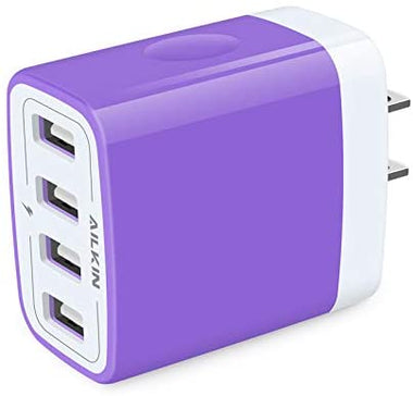 USB Charger Cube, Wall Charger Plug, Ailkin 4.8A 4-Muti Port