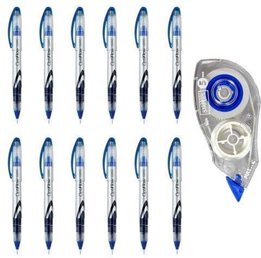 Staples Optiflow Rollerball BLUE Pens + Correction Tape