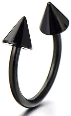 Pair of Black Arrow Huggie Hinged Earrings
