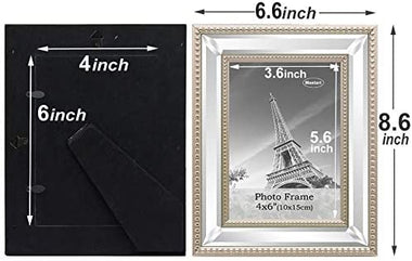 4x6 2 Pack Mirror Photo Frames Sets