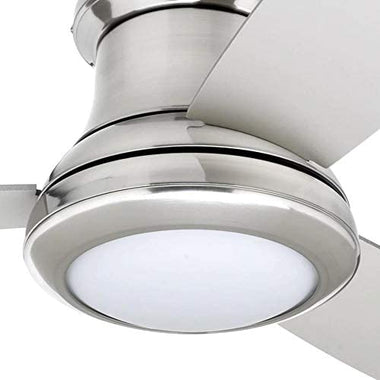 Sail Stream 52-in Brushed Nickel LED Indoor Flush mount Ceiling Fan
