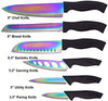Lightahead 7pcs Rainbow Colored Knife Set
