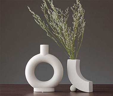 Eastern Rock White Ceramic Vase