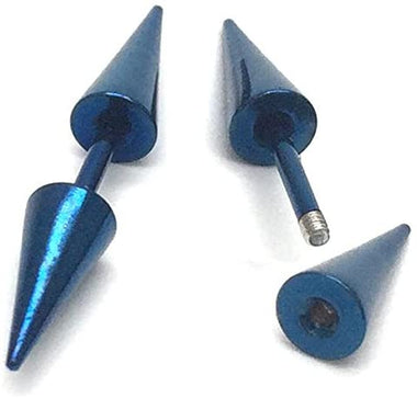 Pair Double Spike Stud Earrings in Stainless Steel