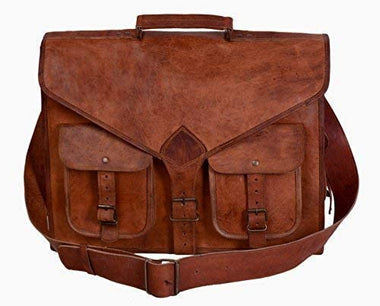 KPL 18 Inch Rustic Vintage Leather Messenger Bag