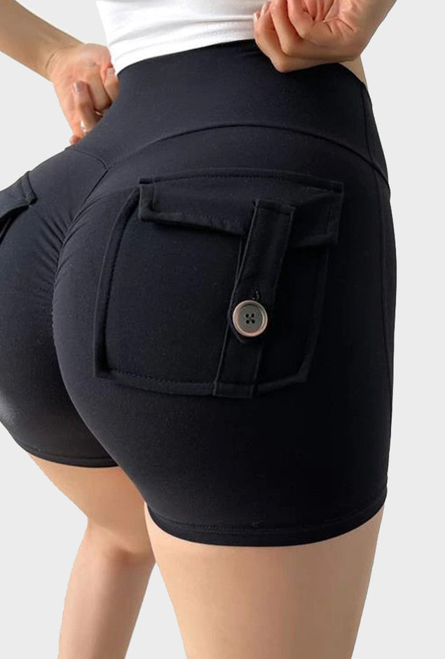 High Waist Running with pocket Athletic Gym Sport Shorts
