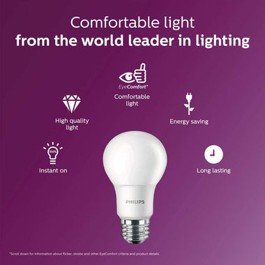Philips LED Non-Dimmable A19 Frosted Light Bulb (800-Lumen)