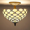 Tiffany Lamp Shade W12H6 Amber Stained Glass