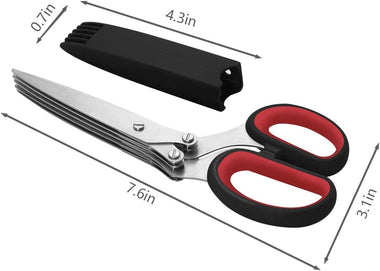 LHS Herb Scissors with 5 Multi Stainless Steel Blades Cutter