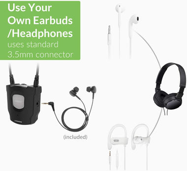 HT380 Wireless Earbuds for TV, Sound Amplifier Headphones