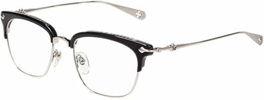 Shiratori Retro Half Frame Horn Rimmed Clubmaster Optics 50mm Clear Lens Glasses