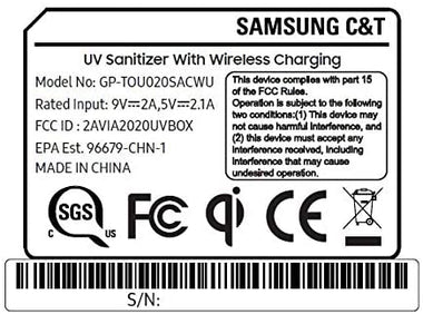 Samsung Qi Wireless Charger and UV Sanitizer