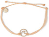 Pura Vida Rose Gold Wave OG Bracelet - Plated Charm, Adjustable Band - 100% Waterproof