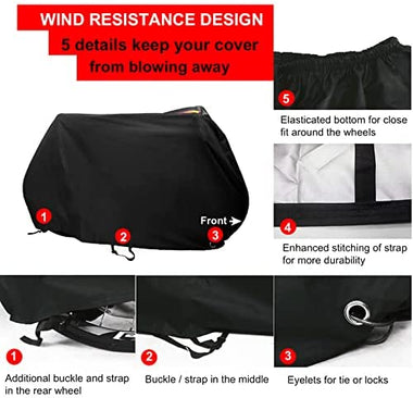 Kotivie Black Lockable Foldable Waterproof Sun Protective Bicycle Cover for 1 to 3
