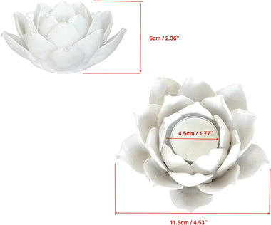 Ceramic Lotus Petals Style Flower Candle Holder