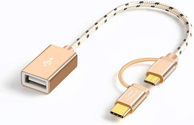 CableCreation Micro USB + USB C to USB 2.0 Adapter Cable