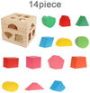 Wood Shape Sorter Cube Toys with 13 Colorful Wooden