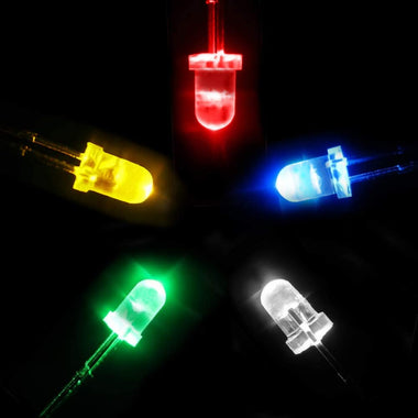 Novelty Place 100 Pcs (5 Colors x 20pcs) 5mm White/Red/Yellow/Green/Blue LED Diode Lights