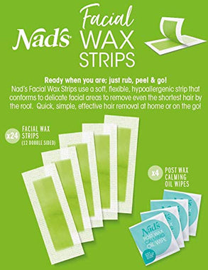 Facial Wax Strips, Fragrance free, 48 Count (Pack of 2)