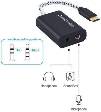 CableCreation Type C External Stereo Sound Card with 3.5mm