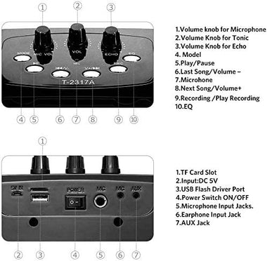 ARCHEER Portable Speaker System, Karaoke Machine bluetooth Speaker with Microphone