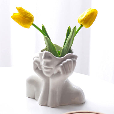 Ceramic Face Vase Modern Female Form