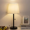 HAITRAL Bedside Table Lamps Set of 2 - Black and White Modern Desk Lamps for Bedroom