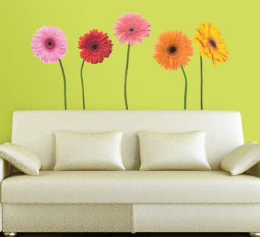 RoomMates Gerber Daisies and Stick Wall