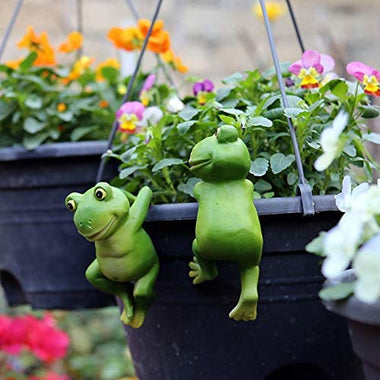 Set of 3 Cute Frog Figurines Hanging Animal Statue