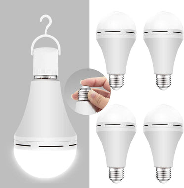 4 Pack Emergency-Rechargeable-Light-Bulb, Stay Lights Up When Power Failure.