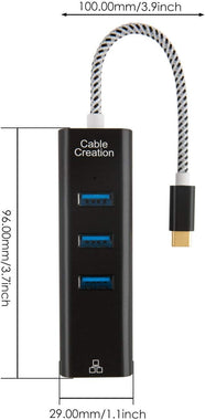 Cablecreation 3 Port USB 3.1 Type-C Data Hub