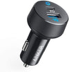Car Charger USB C, 18W 2-Port Compact Type C