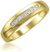 14k Yellow Gold Princess-cut Diamond Men's Wedding Band Ring