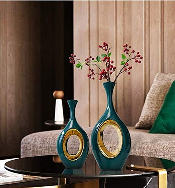 WhaleCreation Green Decorative Ceramic Vase