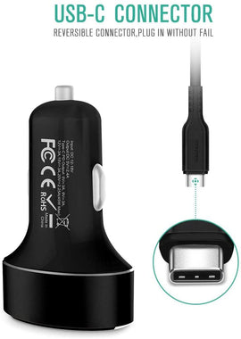 USB Type C Car Charger with 45W Power Delivery