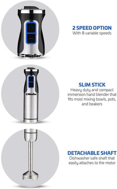 Mueller Ultra-Stick 500 Watt 9-Speed Immersion Multi-Purpose Hand Blender