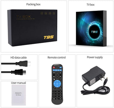T95 TV Box 4GB RAM 64GB ROM Support 6K HD/ 3D/ H.265 (Android 10.0)