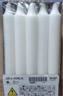 Candle Chandelier Stick (20 Pack) Unscented White, 7.5"