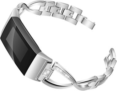 Joyozy Metal X-Link Bling Bands Compatible with Fitbit Charge 3/ ChargeJoyozy