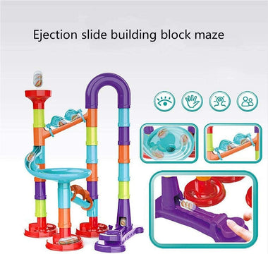 Marble Run,113Pcs Marble Maze Game Building Toy for Kid