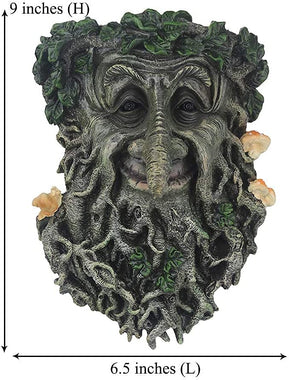 Tree Face Outdoor Statues, Whimsical Tree Face Hugger Sculptures - Suitable to Outdoor Yard Garden Tree Decor, 9"x6.5"