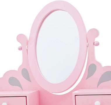 Little Princess Rapunzel Wooden Vanity Set with Mirror and Chair