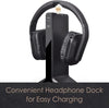 HT280 Wireless Headphones for TV Watching with 2.4G RF Transmitter Charging Dock