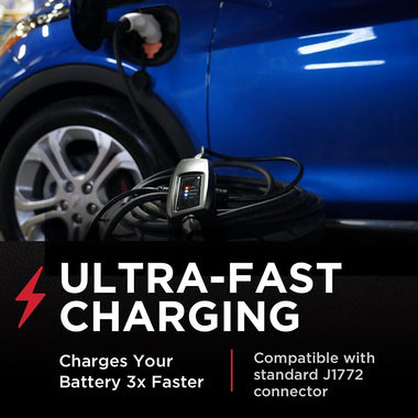 Portable EV Charger– Level 1 and Level 2, 16A, 240V- for Charging Batteries 3X Faster