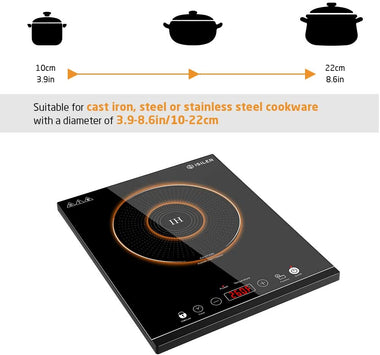 Portable Induction Cooktop, iSiLER 1800W Sensor Touch Electric Induction Cooker