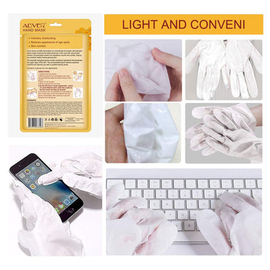 Hand Moisturizing Mask, (5 Pack) Honey and Milk Gloves
