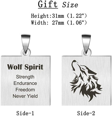 FLYUN Fashion Wolf Pendant Stainless Steel Dog Tags Cool Amulet Necklace